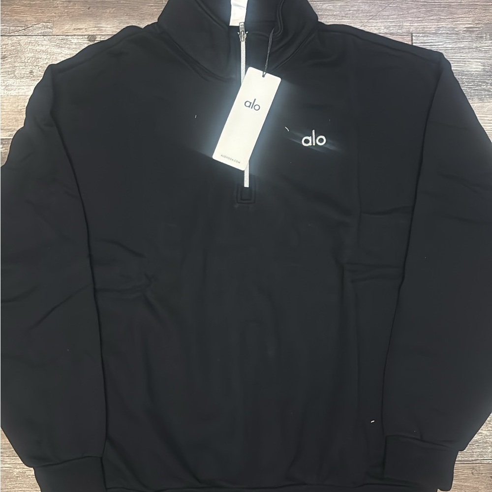 ALO Yoga Men's Black Zip-Up Sweater